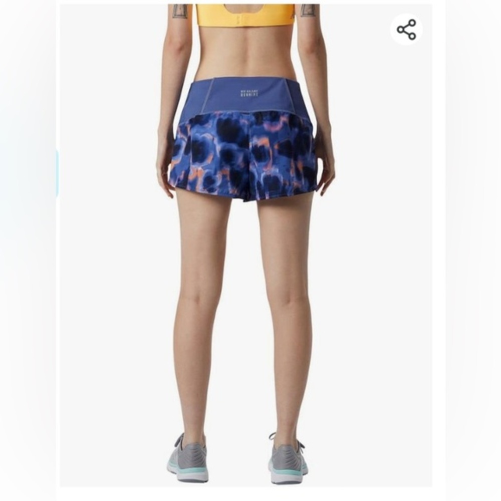 New Balance Blue/Purple Printed Athletic Shorts